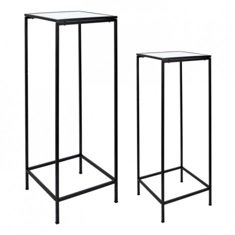 Lot de 2 Sellettes Design "Felicity" 90cm Noir & Blanc|Table Basse|Paris Prix