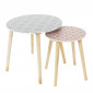Lot de 2 Tables Gigognes d'Appoint "Patio" 48cm Rouge & Noir|Table Basse|Paris Prix