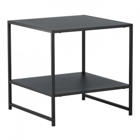 Table d'Appoint Avec Étagère "Staal" 50cm Noir|Table Basse|Paris Prix