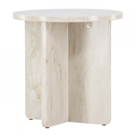 Table d'Appoint Effet Marbre "Alesund" 50cm Beige|Table Basse|Paris Prix