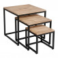 Lot de 3 Tables d'Appoint Gigognes "Edena" 50cm Naturel|Table Basse|Paris Prix