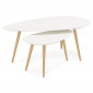 Lot de 2 Tables Gigognes "Rauma" 116cm Blanc|Table Basse|Paris Prix