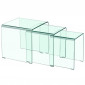 Lot de 3 Tables d'Appoint Gigognes "Bellezza" 42cm Transparent|Table Basse|Paris Prix