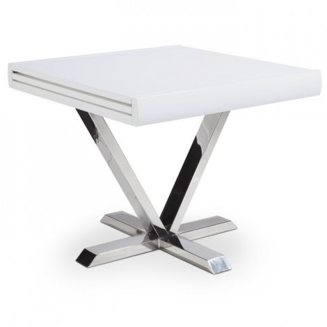 Table d'Appoint Extensible "Emery" 90-180cm Blanc|Table Basse|Paris Prix