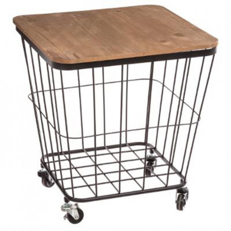 Table Coffre Grillage "Jordi" 43cm Noir|Table Basse|Paris Prix