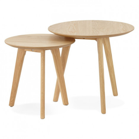 Set de 2 Tables d'Appoint "Rauma" Naturel|Table Basse|Paris Prix
