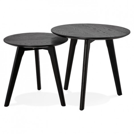 Set de 2 Tables d'Appoint "Rauma" Noir|Table Basse|Paris Prix