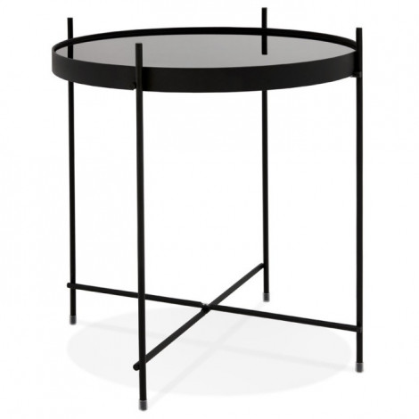 Table d'Appoint Ronde Pliable "Minois" 45cm Noir|Table Basse|Paris Prix