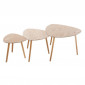 Lot de 3 Tables à Café en Bois "Mileo" 60cm Naturel|Table Basse|Paris Prix