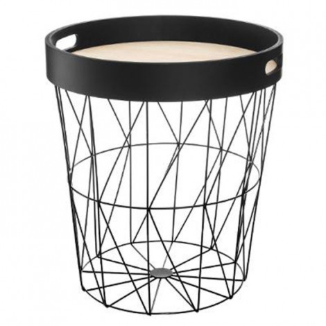 Table à Café en Métal & Plateau "Kumi" 38cm Noir|Table Basse|Paris Prix