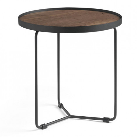 Table d'Appoint en Bois "Andréa" 57cm Naturel & Noir|Table Basse|Paris Prix