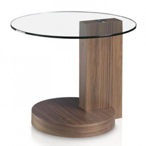 Table d'Appoint Design en Verre "Cécilia" 60cm Naturel|Table Basse|Paris Prix