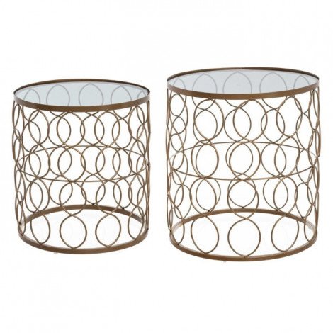 Lot de 2 Tables d'Appoint Design "Archi" 44cm Or|Table Basse|Paris Prix