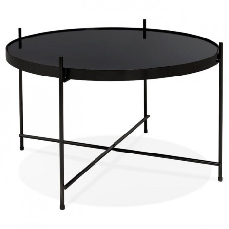Table d'Appoint Design Ronde "Kamal" 63cm Noir|Table Basse|Paris Prix