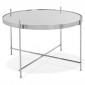 Table d'Appoint Design Ronde "Keops" 63cm Argent|Table Basse|Paris Prix