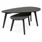 Lot de 2 Tables Gigognes Design "Gilda" 100cm Noir|Table Basse|Paris Prix