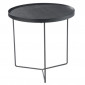 Table d'Appoint Design Ronde Bois "Malo" 50cm Noir|Table Basse|Paris Prix