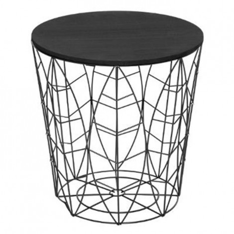 Table d'Appoint Design en Métal "Leaf" 41cm Noir|Table Basse|Paris Prix