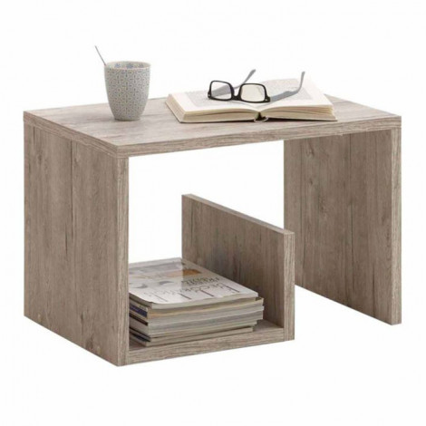 Table d'Appoint Design "Kani" 59cm Chêne Sable|Table Basse|Paris Prix