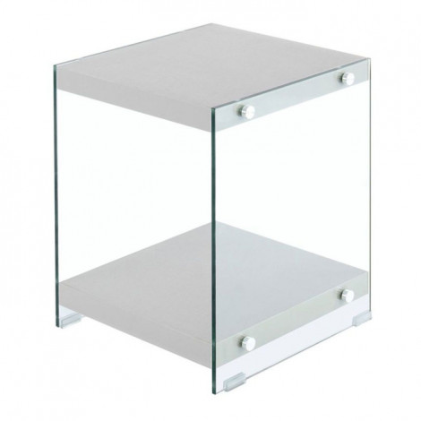 Table d'Appoint en Bois "Elementary" 45cm Argent|Table Basse|Paris Prix