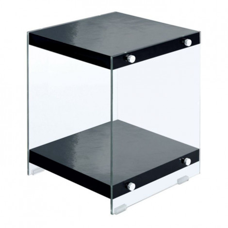 Table d'Appoint en Bois "Elementary" 45cm Noir Brillant|Table Basse|Paris Prix