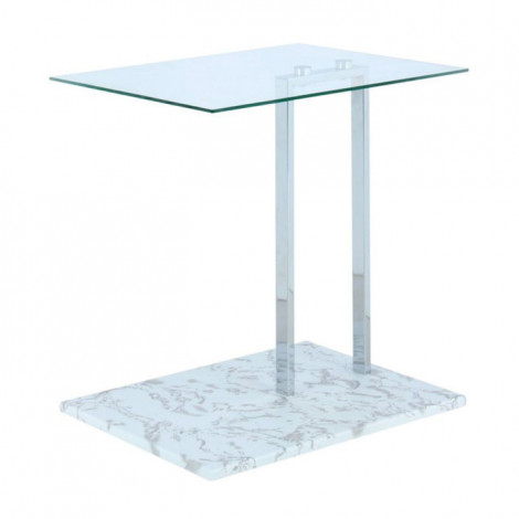 Table d'Appoint en Marbre "Julius" 49cm Blanc|Table Basse|Paris Prix
