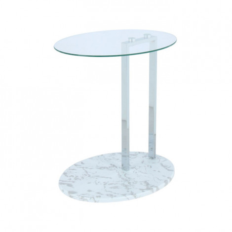 Table d'Appoint Ronde en Marbre "Julius" 49cm Blanc|Table Basse|Paris Prix