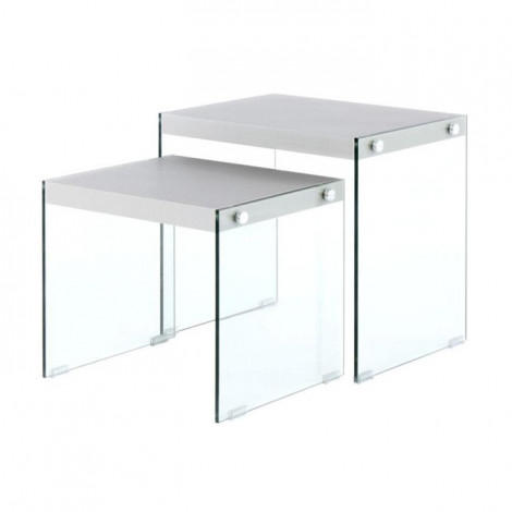 Lot de 2 Tables d'Appoint "Elementary" 46cm Argent|Table Basse|Paris Prix