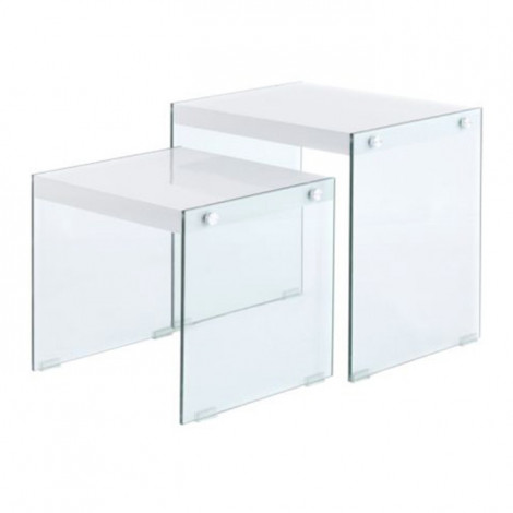 Lot de 2 Tables d'Appoint "Elementary" 46cm Blanc|Table Basse|Paris Prix