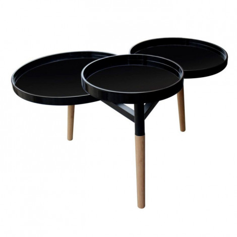 Table d'Appoint Déco "Butler" 86cm Noir|Table Basse|Paris Prix