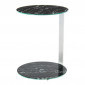 Table d'Appoint Design "Quentin" 53cm Argent & Noir|Table Basse|Paris Prix
