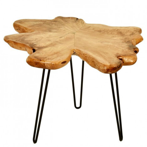 Table d'Appoint en Bois "Woody 410" 60cm Naturel|Table Basse|Paris Prix
