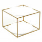 Table d'Appoint Design "Cody" 50cm Blanc & Or|Table Basse|Paris Prix