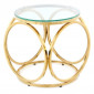 Table d'Appoint Design "Whitney" 42cm Transparent & Or|Table Basse|Paris Prix