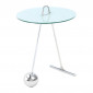 Table d'Appoint Design "Pendule" 60cm Argent & Blanc|Table Basse|Paris Prix