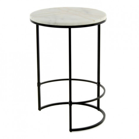 Table d'Appoint en Marbre "Louis" 64cm Blanc|Table Basse|Paris Prix