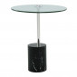 Table d'Appoint en Marbre "Rosario" 50cm Argent & Noir|Table Basse|Paris Prix