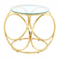 Table d'Appoint Design "Whitney" 52cm Transparent & Or|Table Basse|Paris Prix