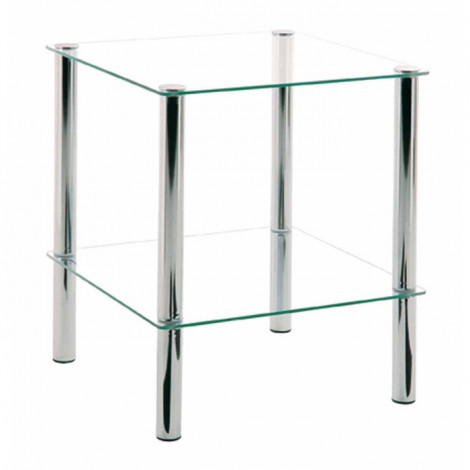 Table d'Appoint en Verre "Eliot" 47cm Transparent|Table Basse|Paris Prix