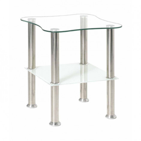 Table d'Appoint en Verre "Henia" 47cm Blanc|Table Basse|Paris Prix