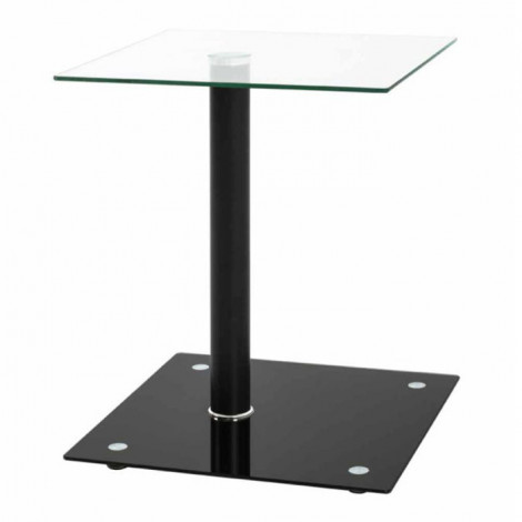 Table d'Appoint en Verre "Nolan" 52cm Noir|Table Basse|Paris Prix