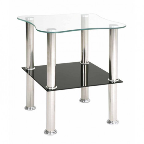 Table d'Appoint en Verre "Henia" 47cm Noir|Table Basse|Paris Prix