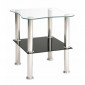 Table d'Appoint en Verre "Henia" 47cm Noir|Table Basse|Paris Prix