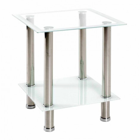 Table d'Appoint en Verre "Sacha" 46cm Blanc|Table Basse|Paris Prix