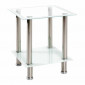 Table d'Appoint en Verre "Sacha" 46cm Blanc|Table Basse|Paris Prix