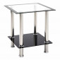 Table d'Appoint en Verre "Sacha" 46cm Noir|Table Basse|Paris Prix
