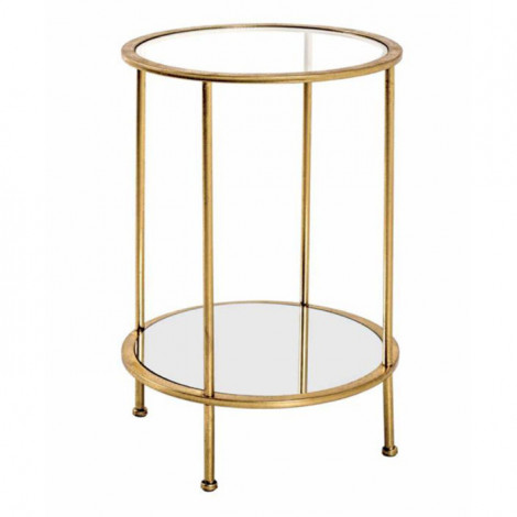 Table d'Appoint en Verre "Alizée" 55cm Or|Table Basse|Paris Prix