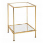Table d'Appoint Carrée en Verre "Alizée" 55cm Or|Table Basse|Paris Prix