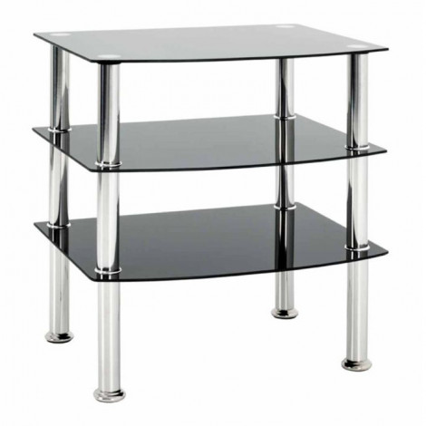 Table d'Appoint en Verre "Gaïa" 59cm Noir|Table Basse|Paris Prix