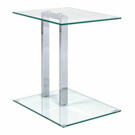 Table d'Appoint en Verre "Antilles" 50cm Transparent|Table Basse|Paris Prix
